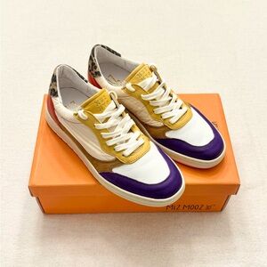 Multicolor Leather Sneakers Leopard Heel Miz Mooz Size 39 (US 8.5-9)
